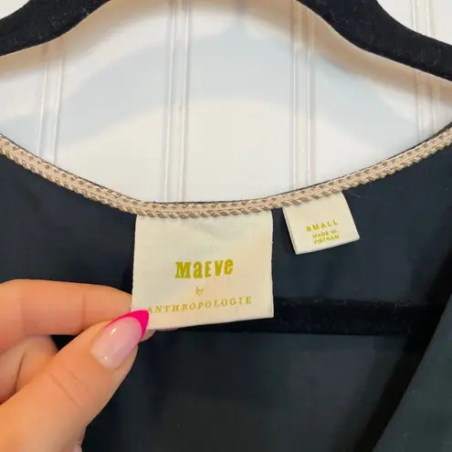 Maeve Anthropologie Pinstriped Sleeveless Top & Black Cap Sleeve Tunic S