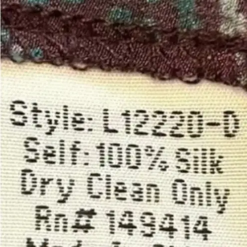 Johnny Was Jade Toledo Tiered Sleeve Silk Printed Blouse NWT