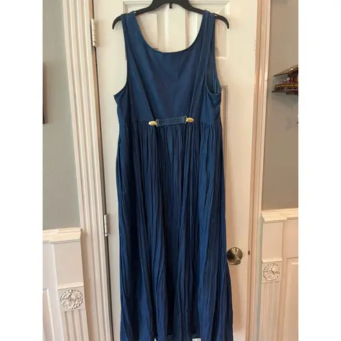 Western Designs Cowgirl Dress Women Medium Granny Rodeo Cottage Adjustable Notes Blue