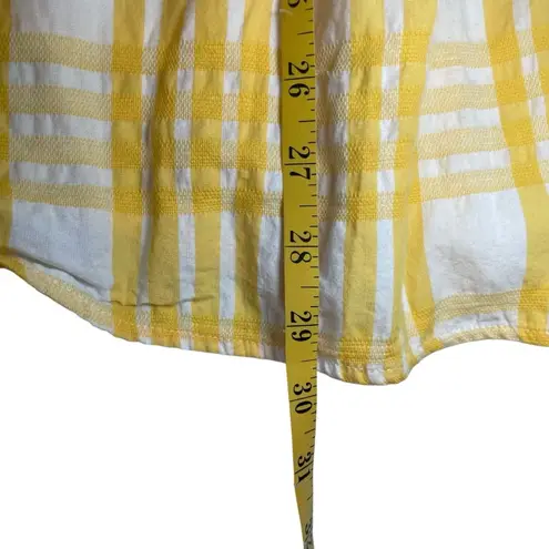 Motherhood Maternity Large Butter Yellow White Gingham Top Summer Picnic Country