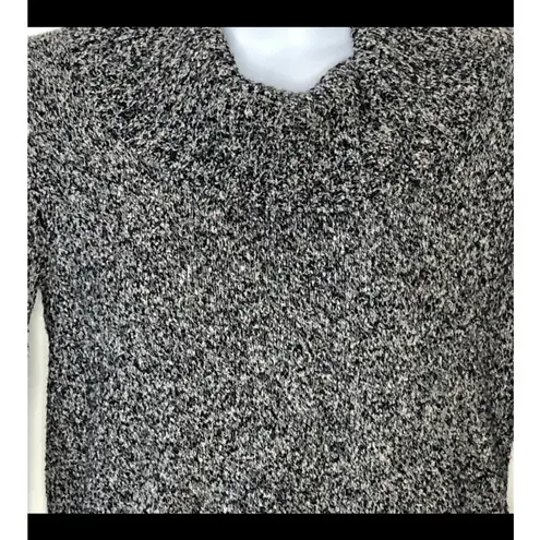 Rafaella Cowl Neck Black & Grey Marbled Cozy Sweater size Medium