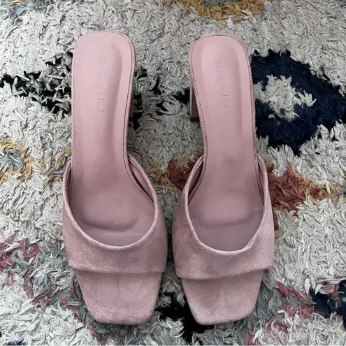 Petal and Pup Billini Quinea Dusty Rose Pink Suede Mid Peep Toe Mule Heels 9
