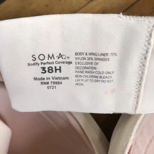 SOMA 38H Bra Bodily Perfect Coverage Pale Sand NEW Size undefined