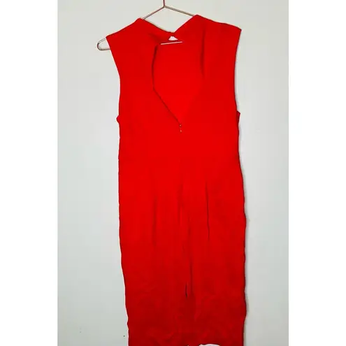 Shilla Bright Red Illume Bodycon Open Back Hourglass Fitted Midi Dress Size XL