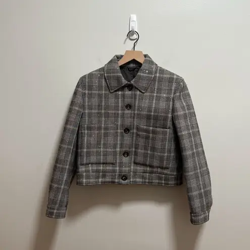 Brunello Cucinelli sparkly sequin embellished prince of wales plaid check jacket - Image 3