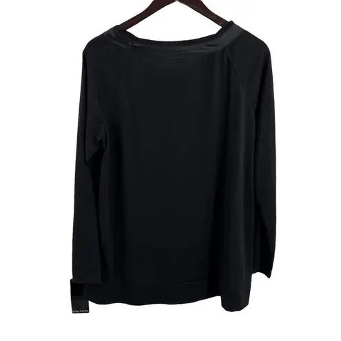 Daisy Fuentes Black Long Sleeve Top Bow Detail Size Large New