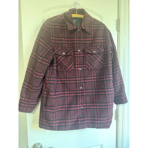 & Other Stories & Other Stories Wool Blend Plaid Quilted Oversized Overshirt Shacket US 2 EUR 34