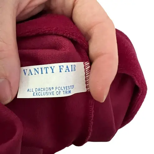 Vanity Fair Vintage  1/2 Zip HouseCoat Robe Wine Womens Small