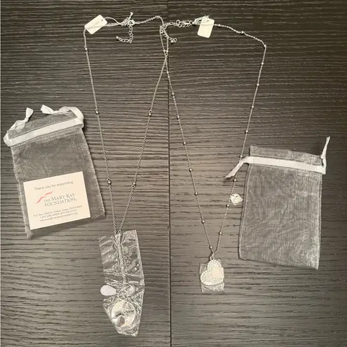 NEW Mary Kay Bundle of (2) Necklaces Mary Kay Foundation Silver Long Necklaces