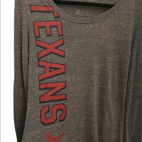 NFL Nike  Womens long sleeve Texans tee. Gray with red Texans down front thumbnail 2