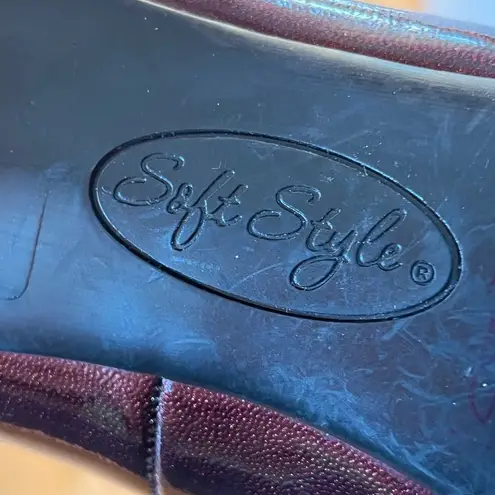 Soft Style Women’s Dark Red Heels Ruby Patent Leather Shoes Size 9