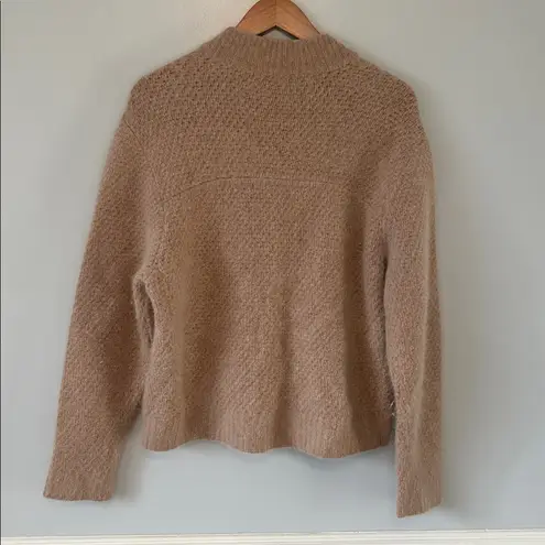 360 Cashmere Sweater Wool Zipper Cardigan Beige Sz Small Grandpacore Neutral