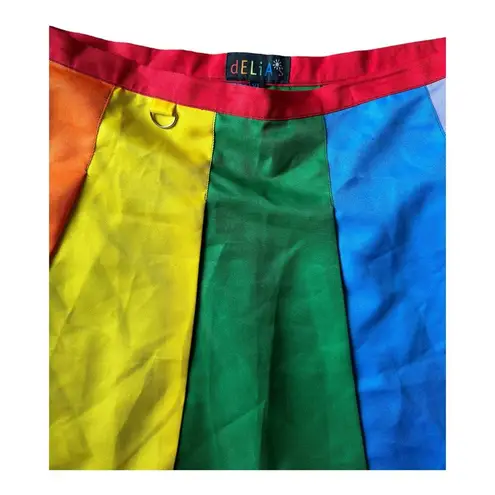 ALL IS BRIGHT RAINBOW PLEATED MINI SKIRT DELIA*S BY DOLLS KILL Size XL Red