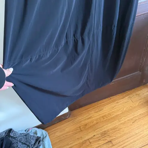 INDIES Navy Blue Mesh Sleeve Technical Jersey Cocoon Dress Maxi Midi Med / Large