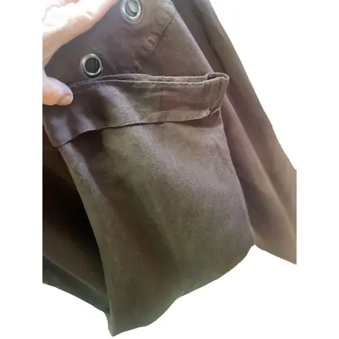 Larry Levine Chocolate Brown Cuffed Capri Pants With Medallions at Waist Fully L