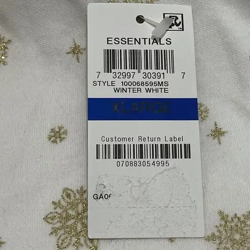 Karen Scott Snowflake Mock Neck Top White XL