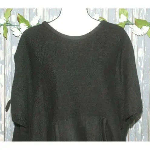 Madden Black Poncho Style Sweater Oversized One Size Lagenlook Grunge Casual