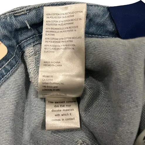 Pilcro NWT, Super High Rise Oversized Bermuda Shorts with Fringe Hem, Sz 29