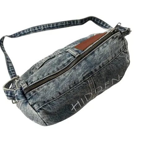 Hidden Los Angeles Denim Barrel Crossbody Shoulder Mini Tote Bag Blue