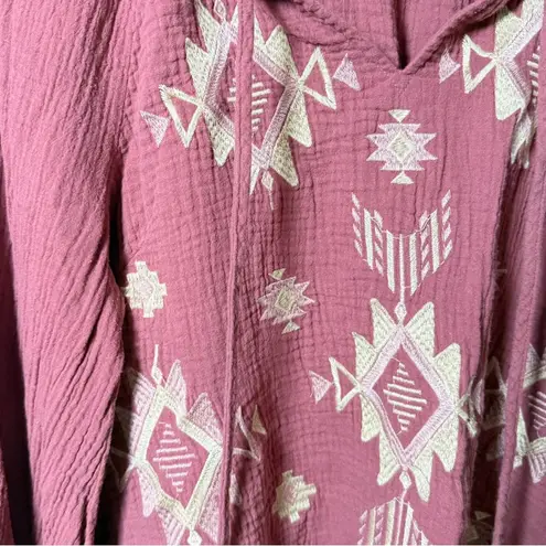 Savanna Jane Maroon Embroidered Boho Peasant Top Tassel Fringe Blouse M Red Size M