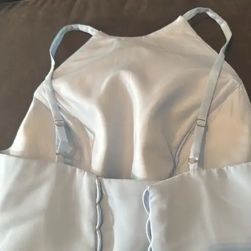 Women’s Short Pale Blue Homecoming Party Halter Dress Corset Back Size 8 **READ