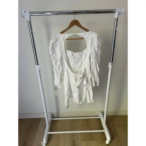 Reformation  White 100% Linen Open Back Dress Size 2 - Image 6