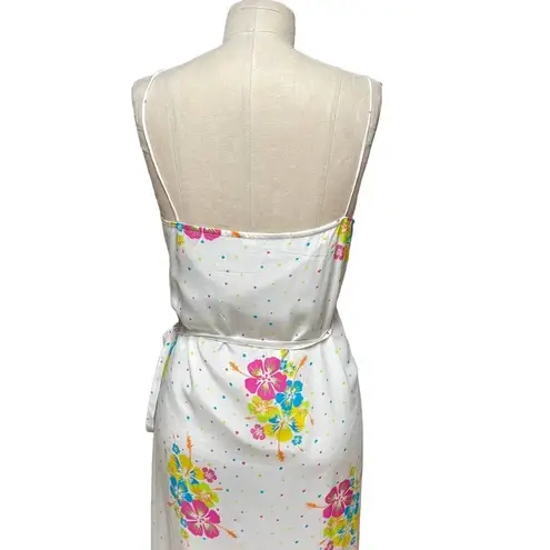 All Things Mochi Melanie Maxi Dress Wrap Floral Polka Dot Ruffle White Size XS