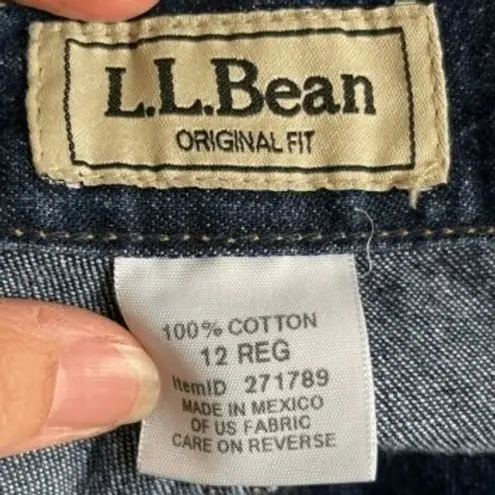 B4 90s VTG L.L. Bean Original Fit Jeans Dark Wash Denim Classic Relaxed Size 12 Blue