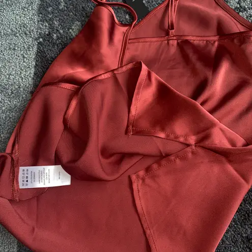 Tahari Satin Maroon Cami Top NEW Size XS