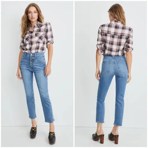 Veronica Beard 💕💕 Ryleigh Slim-Straight Jeans Front Yoke Durango Blue 28 NWT