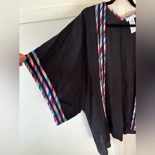 La Blanca NWOT Black Kimono Catalina Coast Swim Coverup One Size