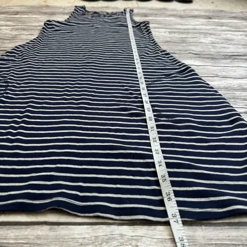 Athleta  Women's A Line Tank Dress XS Extra Small Dark Navy Blue Grey Gray Stripe