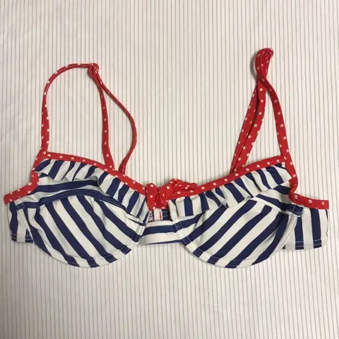 Forever 21  Red White and Blue Retro Nautical Pinup Style Bikini Top Small