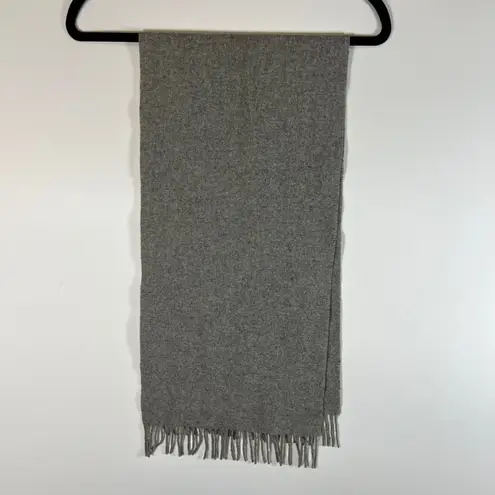 Jacobsons 100 Cashmere Scarf Gray Fringe Luxury Soft Warm Winter Accessory