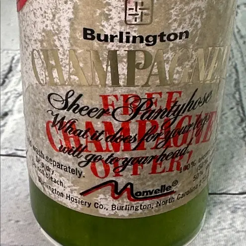 Burlington Champagne Bottle Novelty Sheer Pantyhose Navy Small 90lbs