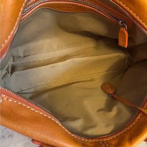 Tod's Orange Slouchy Leather Shoulder Bag