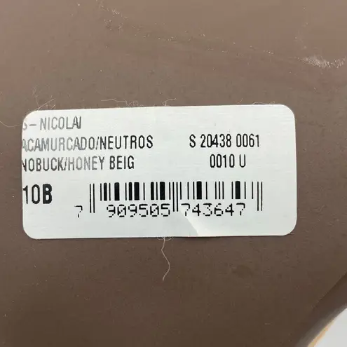 Schutz Nicolai Strappy Sandals Chunky Heel Open Toe Honey Beige NWT Size 10