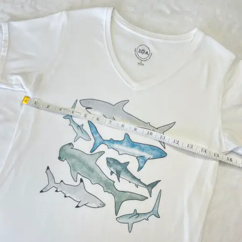 30A Gear 30A Shark Shirt Short Sleeve V Neck Tee size Small