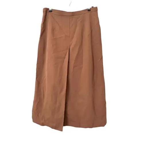 Max Mara Wool Blend A-Line Midi Skirt Brown Sz 12