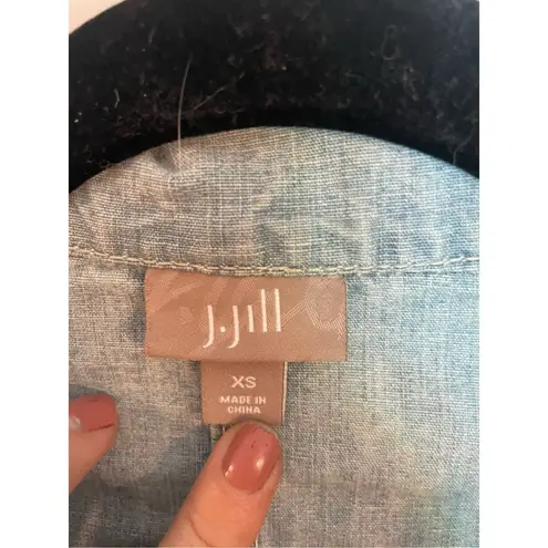 J. Jill light denim zip front jacket size xs Blue
