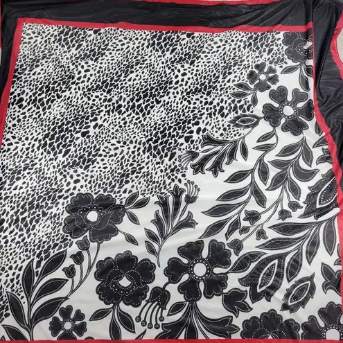 Gottex  Womens Wrap 52" Black Red Floral Multi Way Wrap Scarf CANADA