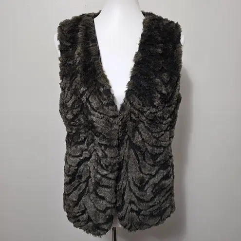 Dana Buchman Dana Bachman Brown Faux Fur Vest Size Medium Luxury Contemporary