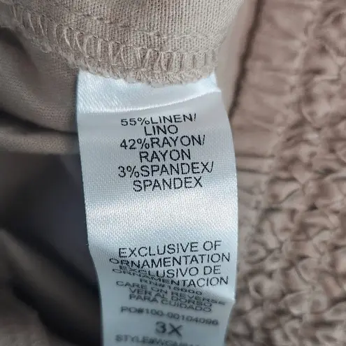 Democracy Light Brown High-Rise Linen Pull-On Shorts NWT Size 3X