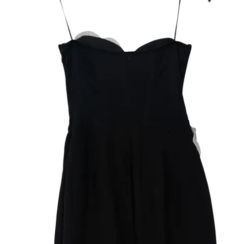 HELSI $550 Black 3D applique Gisele Strapless Formal Gown XS