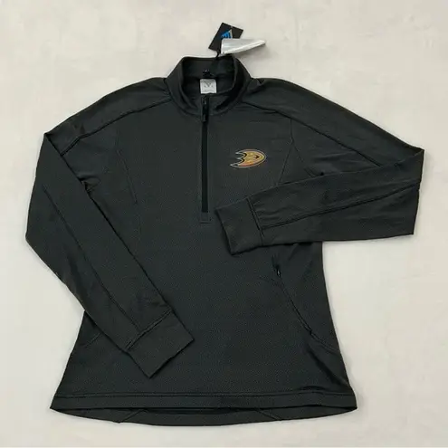 Levelwear Anaheim Ducks NHL Black Pacer Team Script Half Zip Jacket Womens M Size M