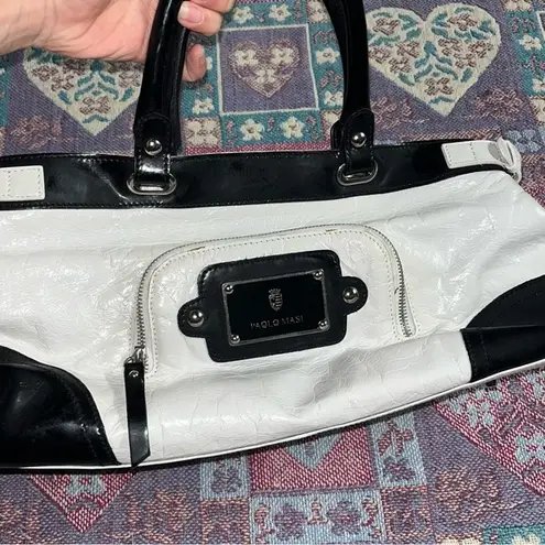 Paolo Masi Purse White Black Medium Sized