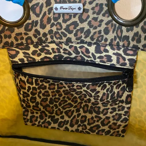 Premier Designs Leopard Print “Jewelry Diva “Tote Bag with Blue Accents