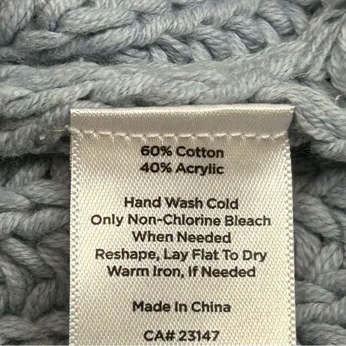 Haven Chunky Knit Ribbed Cowl Neck Sweater Light Blue NWT