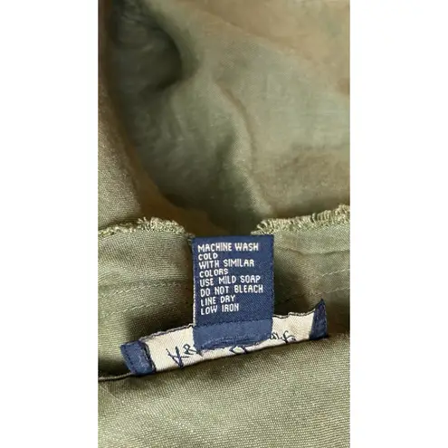 Ashley Stewart Plus Size 14 Raw Hem Layered Army Green Skirt Boho Cottage Core