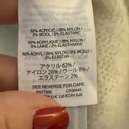 J. Crew Snowflake Sweater Small Soft Cream Navy Blue Fair Isle Cozy Warm Cabin